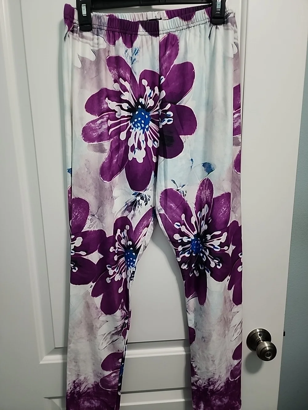 Lily Purple Floral Print Womems Leggings